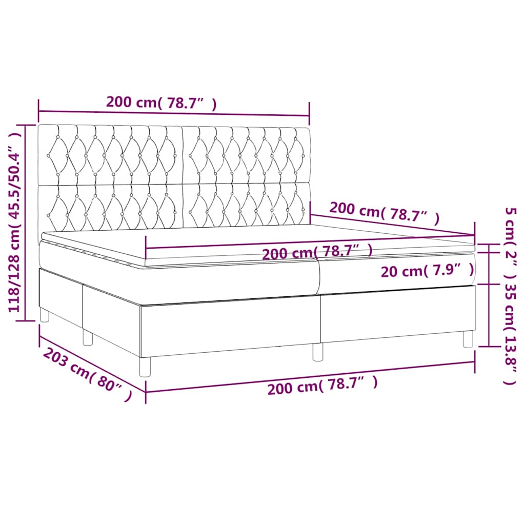 Krevet s oprugama i madracem tamnozeleni 200x200 cm baršunasti