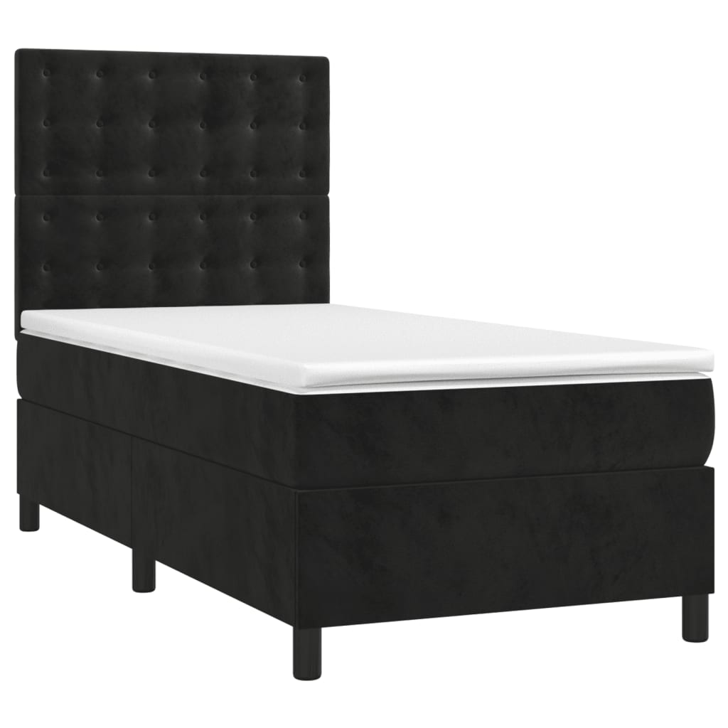 Box spring krevet s madracem crni 90x200 cm baršunasti