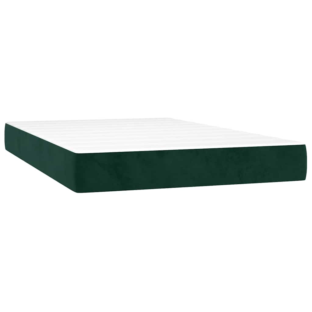 Box spring krevet s madracem tamnozeleni 120x200 cm baršunasti