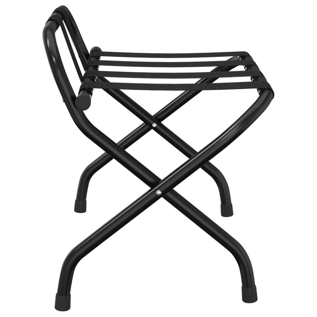 Stalak za prtljagu s naslonom crni 56 x 39 x 52 cm