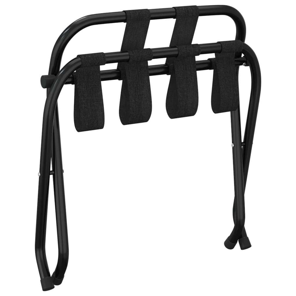 Stalak za prtljagu s naslonom crni 56 x 39 x 52 cm