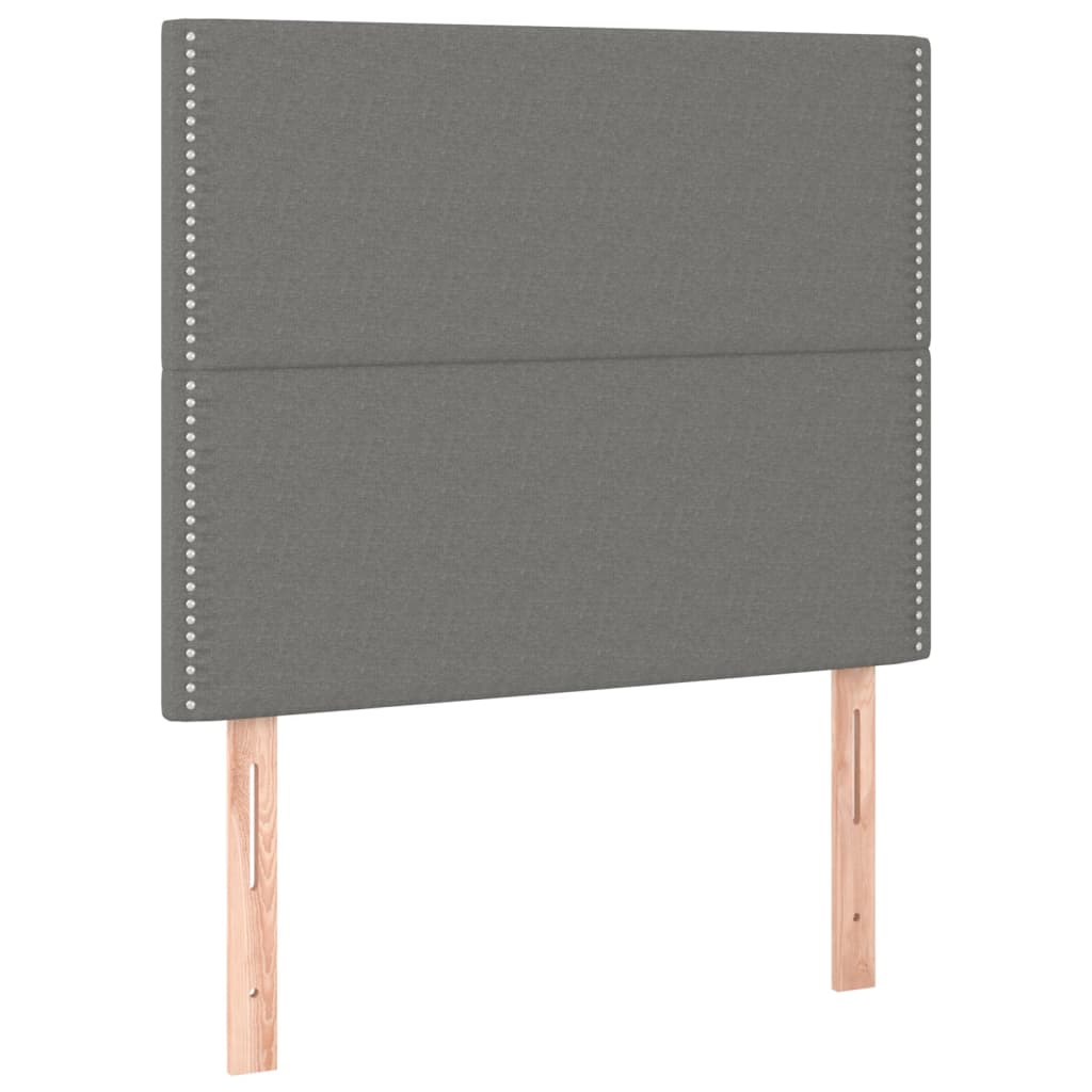 Krevet s oprugama i madracem tamnosivi 90 x 190 cm od tkanine