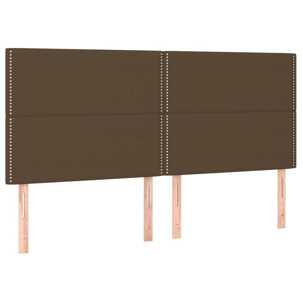Krevet s oprugama i madracem tamnosmeđi 200x200 cm od tkanine