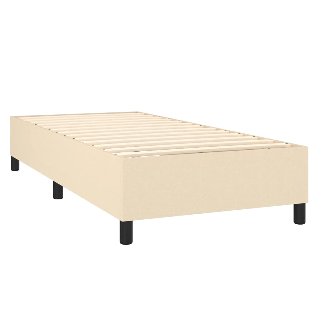 Krevet s oprugama i madracem krem 90 x 190 cm od tkanine
