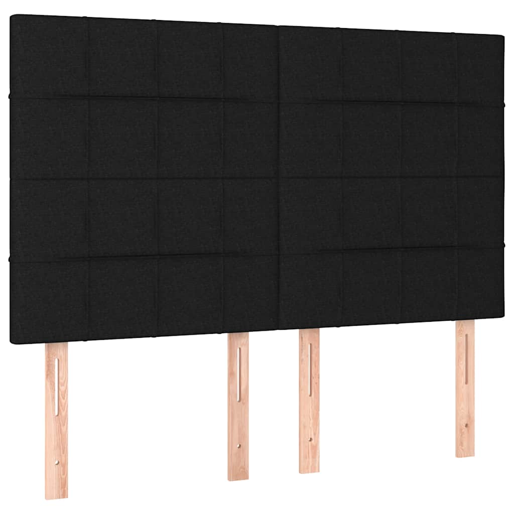 Krevet s oprugama i madracem crni 140x200 cm od tkanine