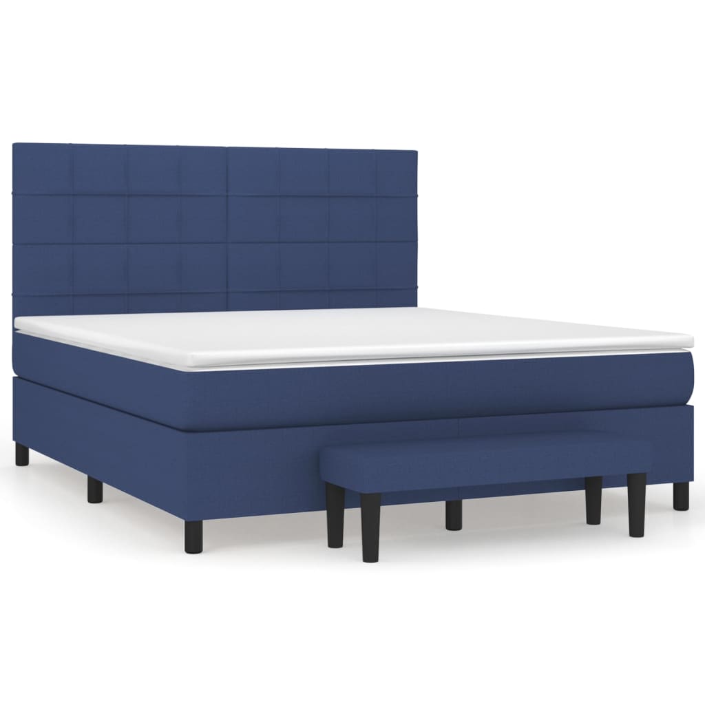 Krevet s oprugama i madracem plavi 180x200 cm od tkanine