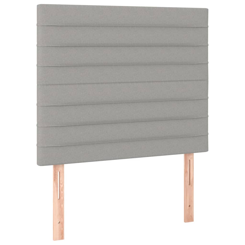 Box spring krevet s madracem svjetlosivi 90x190 cm od tkanine