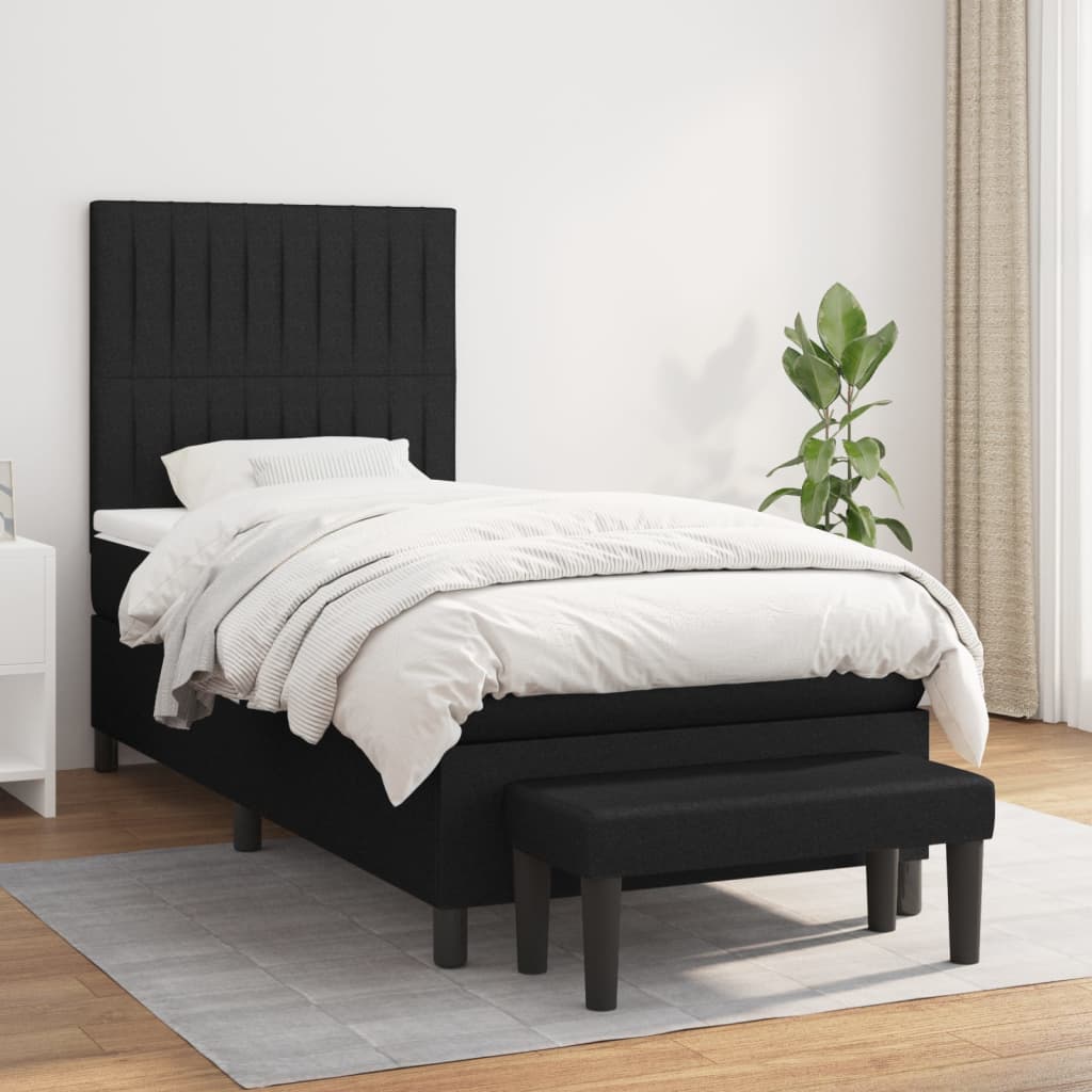 Box spring krevet s madracem crni 80 x 200 cm od tkanine