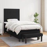 Box spring krevet s madracem crni 90x190 cm od tkanine
