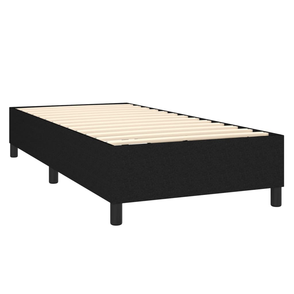 Krevet s oprugama i madracem crni 90x200 cm od tkanine