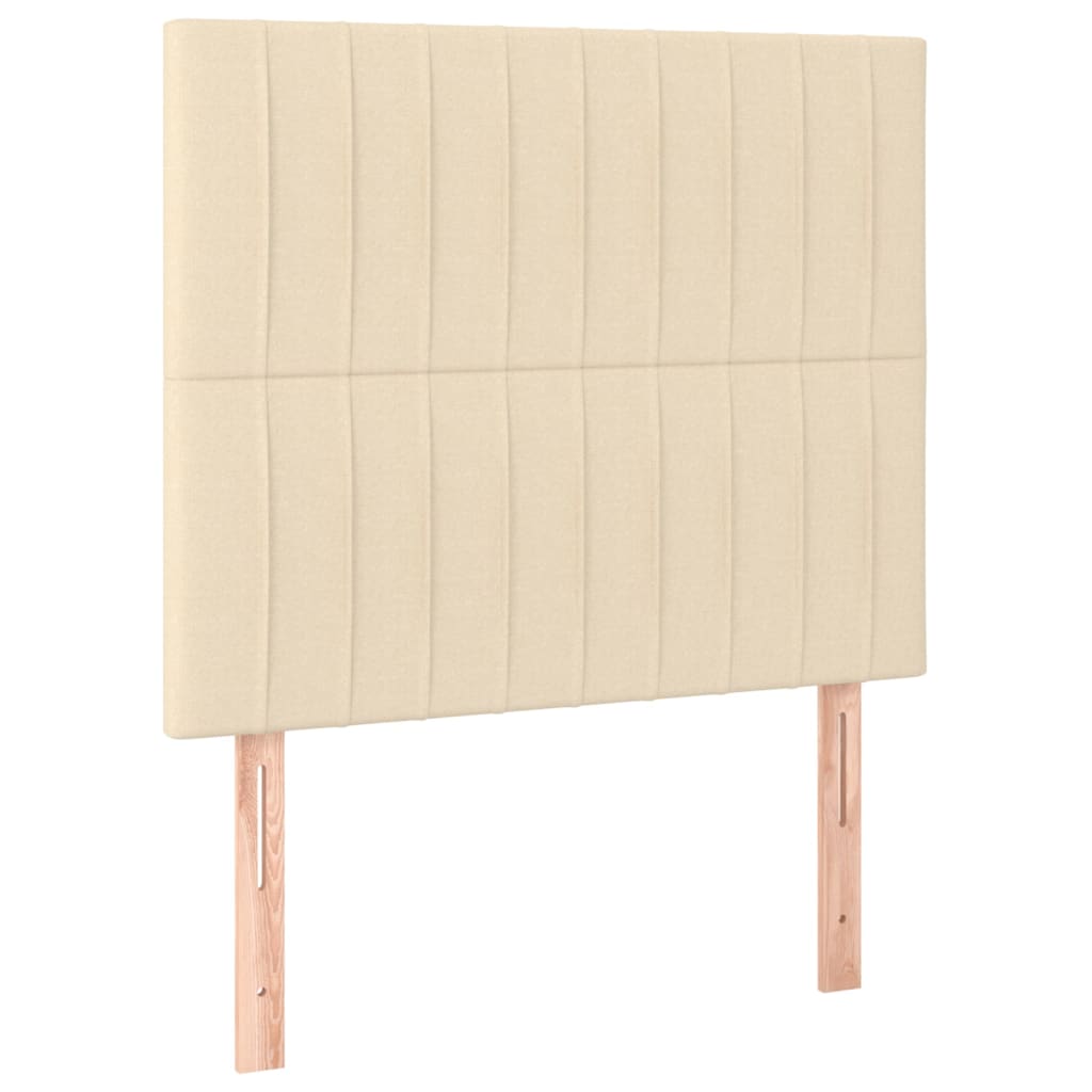 Krevet s oprugama i madracem krem 100 x 200 cm od tkanine