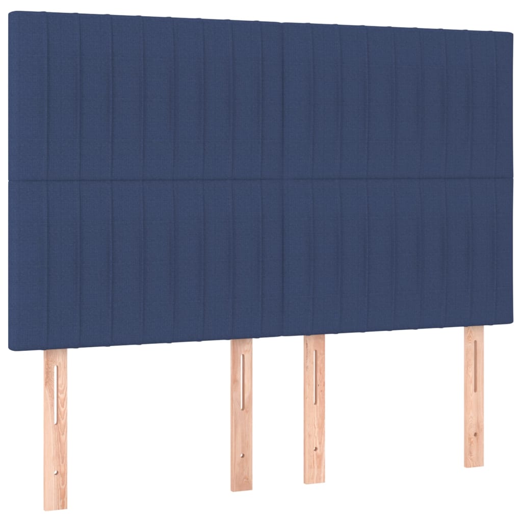 Krevet s oprugama i madracem plavi 140 x 190 cm od tkanine