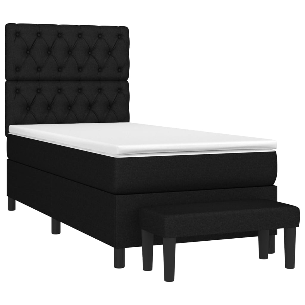 Box spring krevet s madracem crni 80 x 200 cm od tkanine
