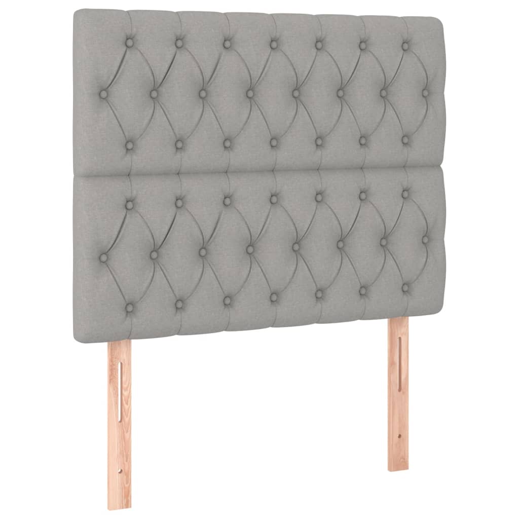 Box spring krevet s madracem svjetlosivi 90x190 cm od tkanine