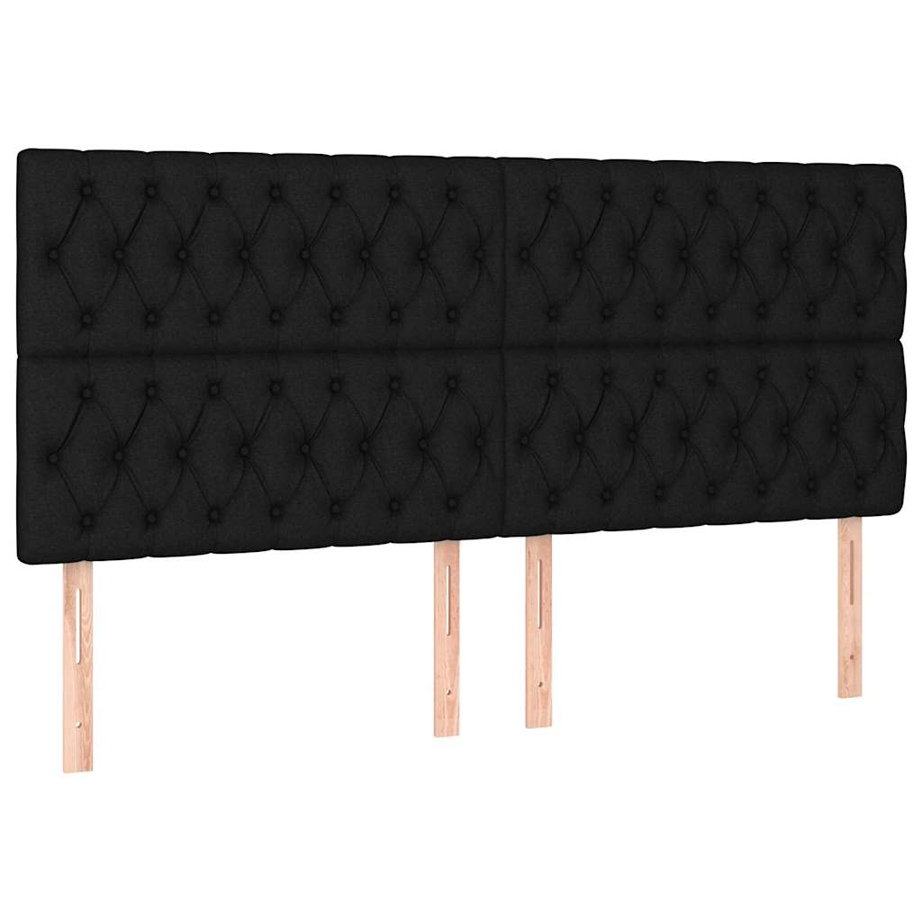 Krevet s oprugama i madracem crni 200x200 cm od tkanine