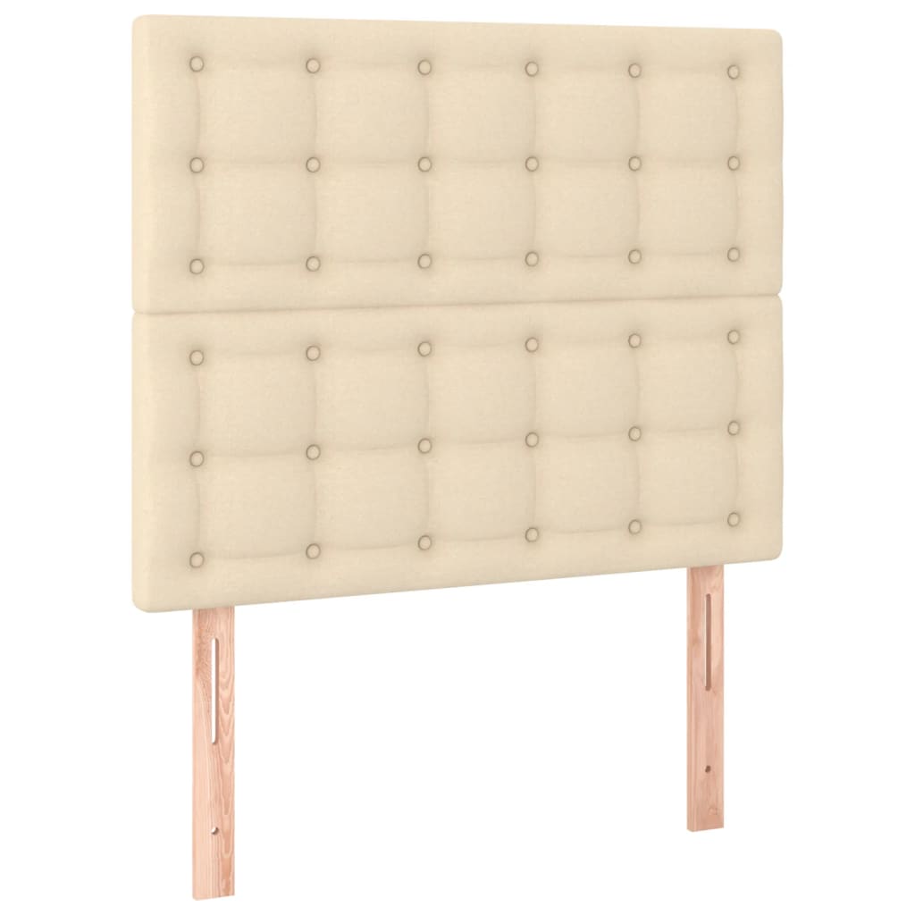 Krevet s oprugama i madracem krem 90 x 200 cm od tkanine