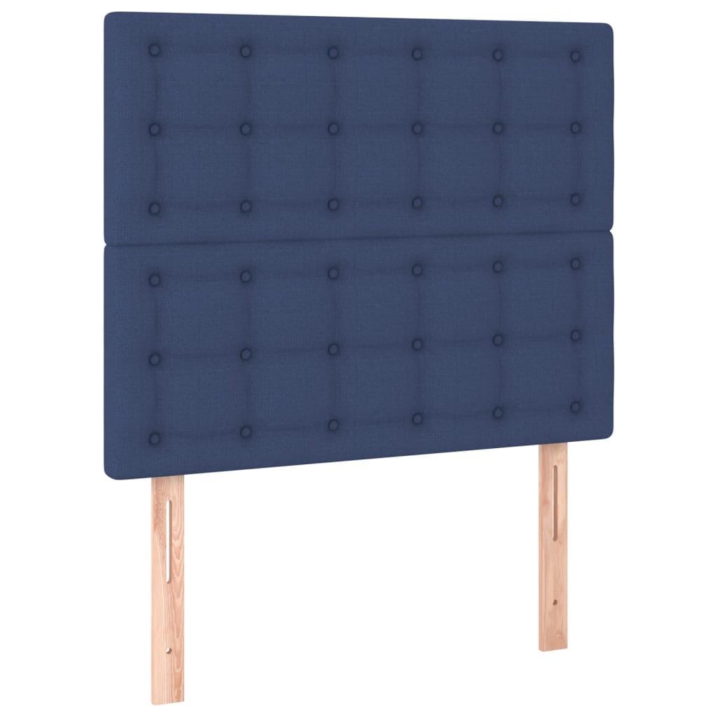 Krevet s oprugama i madracem plavi 90 x 200 cm od tkanine