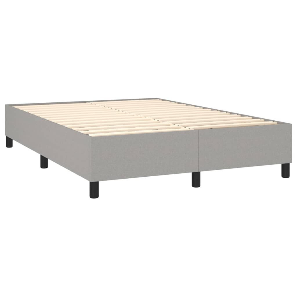 Krevet s oprugama i madracem svjetlosivi 140x190 cm od tkanine