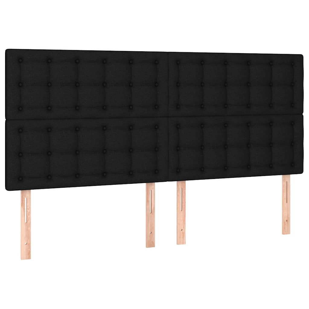 Krevet s oprugama i madracem crni 160x200 cm od tkanine