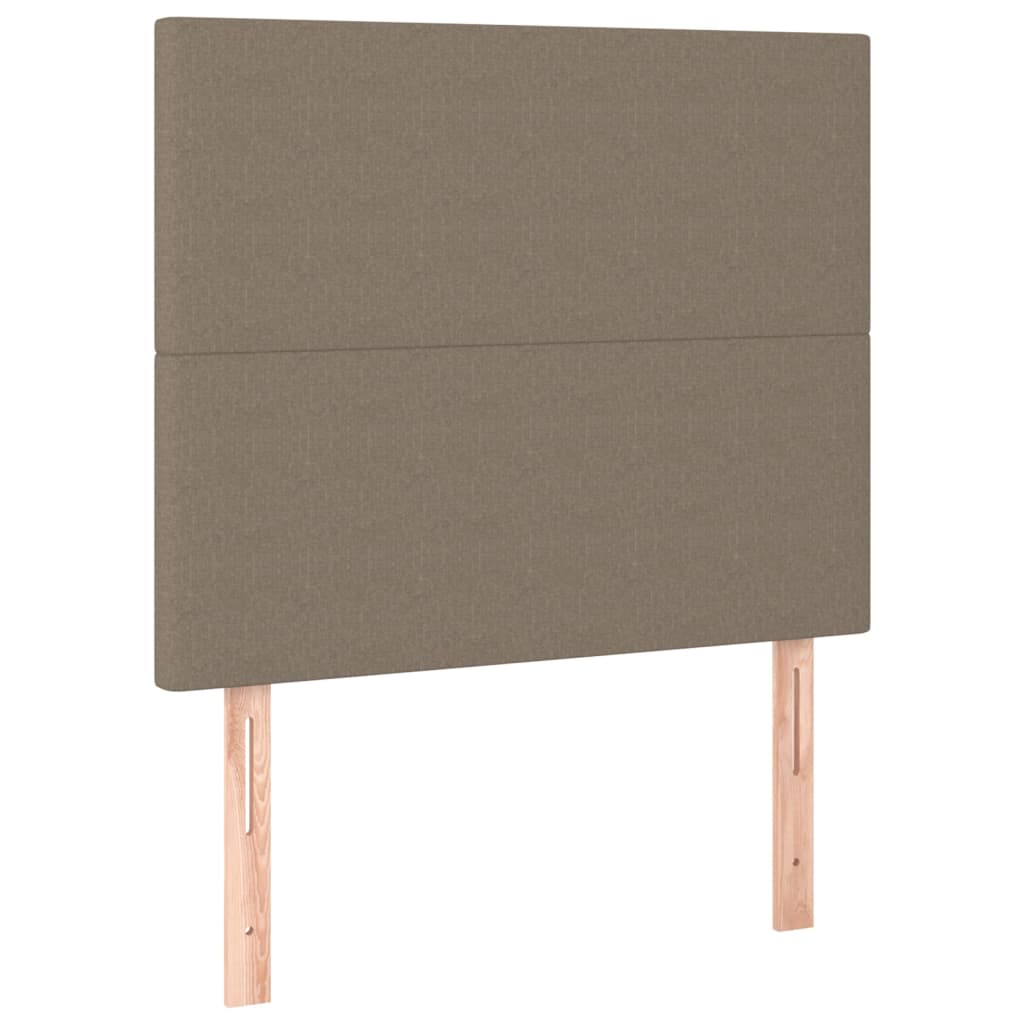 Krevet s oprugama i madracem smeđesivi 90x190 cm od tkanine