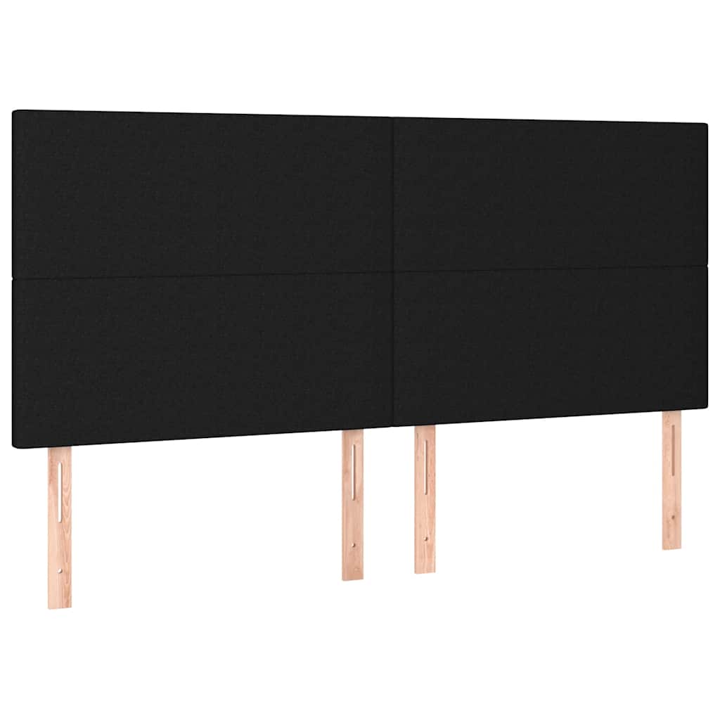 Krevet s oprugama i madracem crni 180x200 cm od tkanine