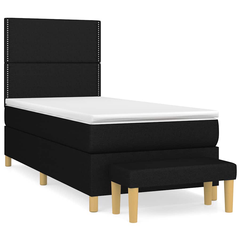 Box spring krevet s madracem crni 80 x 200 cm od tkanine