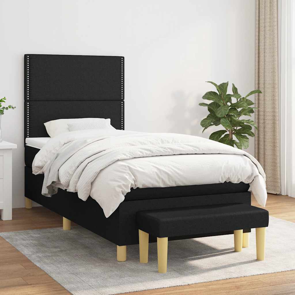 Box spring krevet s madracem crni 80 x 200 cm od tkanine