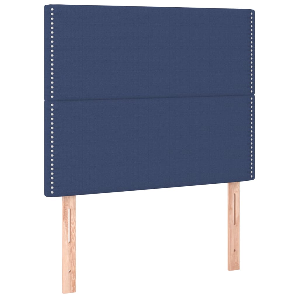 Krevet s oprugama i madracem plavi 100 x 200 cm od tkanine