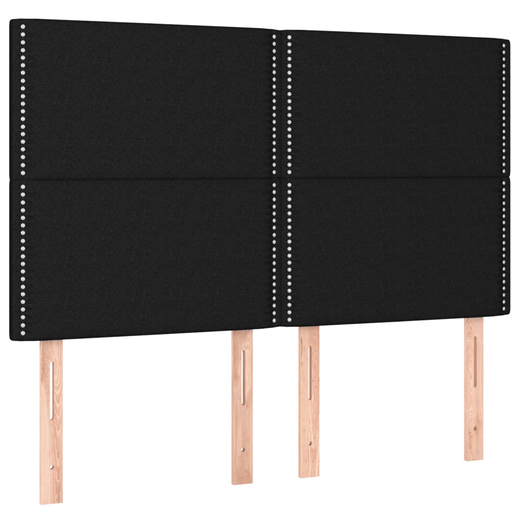 Krevet s oprugama i madracem crni 140 x 190 cm od tkanine