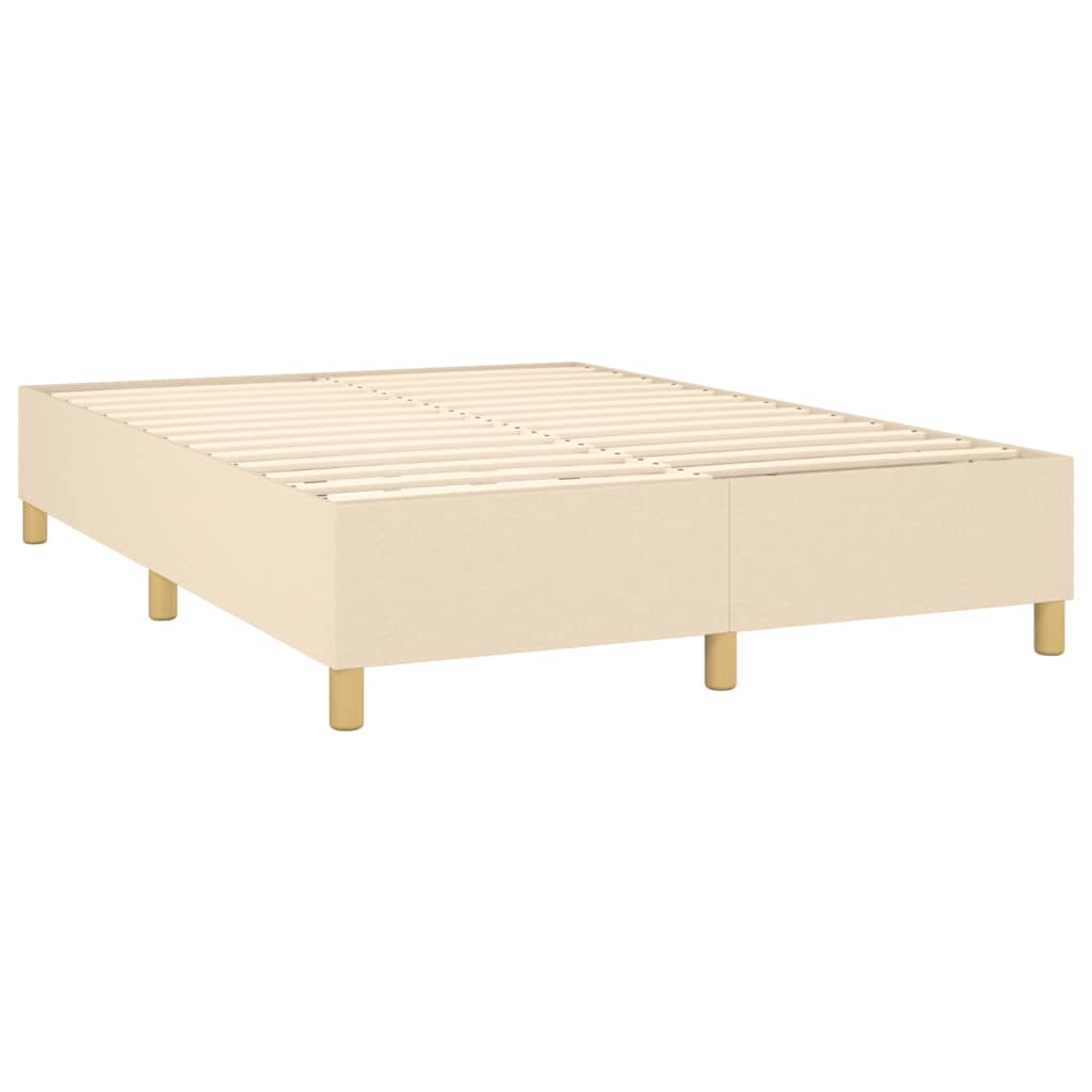 Krevet s oprugama i madracem krem 140 x 190 cm od tkanine