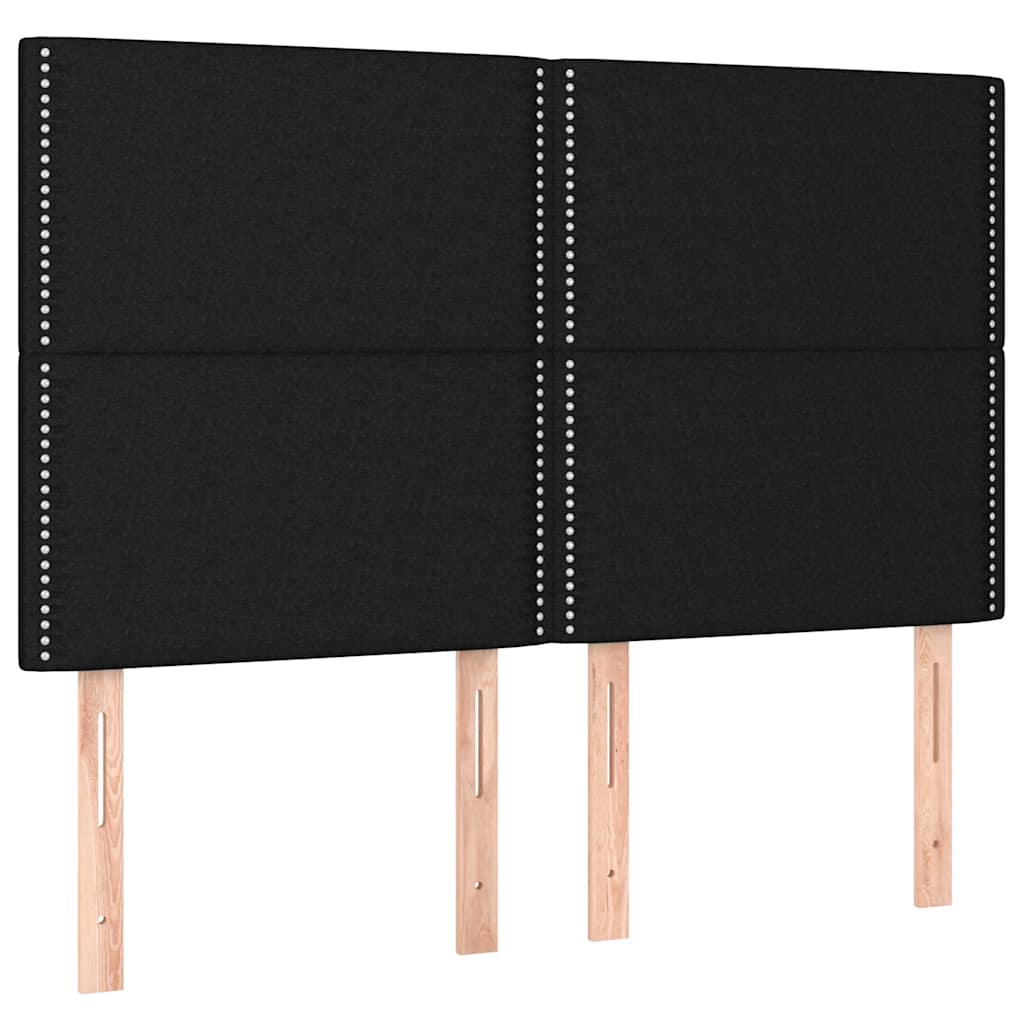 Krevet s oprugama i madracem crni 140x200 cm od tkanine