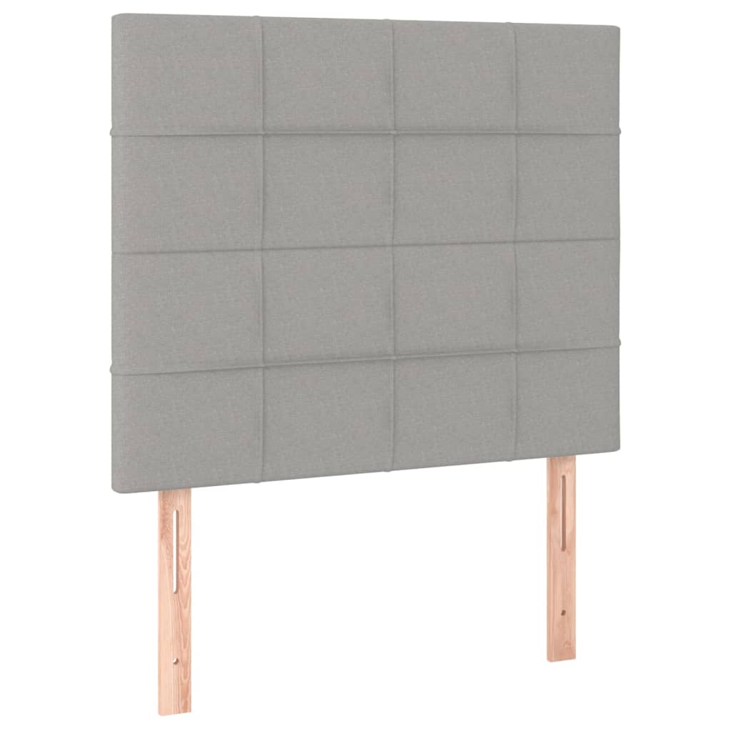 Box spring krevet s madracem svjetlosivi 90x190 cm od tkanine