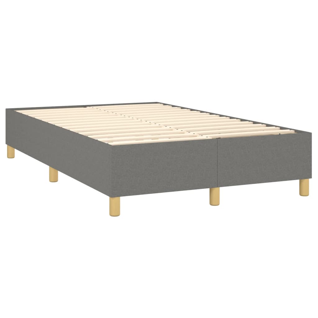 Krevet s oprugama i madracem tamnosivi 120 x 200 cm od tkanine