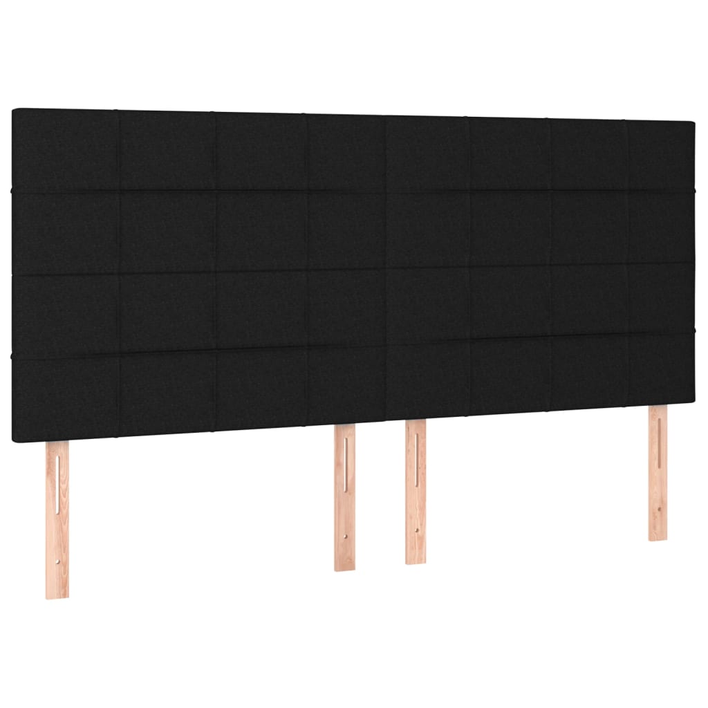 Krevet s oprugama i madracem crni 200x200 cm od tkanine