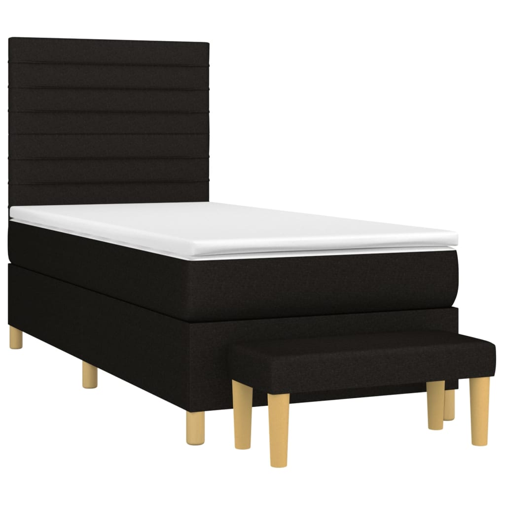 Box spring krevet s madracem crni 80 x 200 cm od tkanine