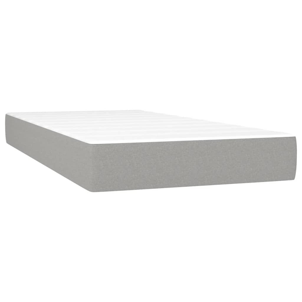 Box spring krevet s madracem svjetlosivi 90x190 cm od tkanine