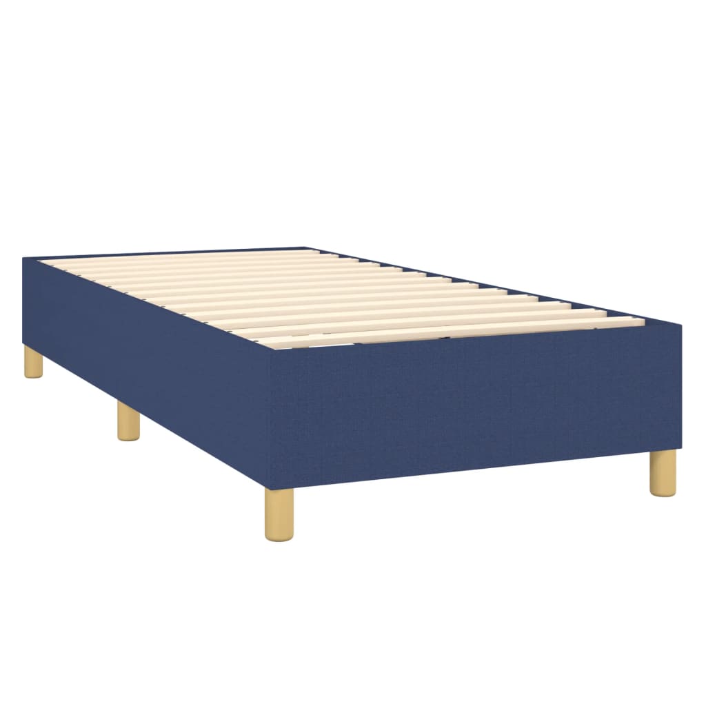 Krevet s oprugama i madracem plavi 90 x 200 cm od tkanine