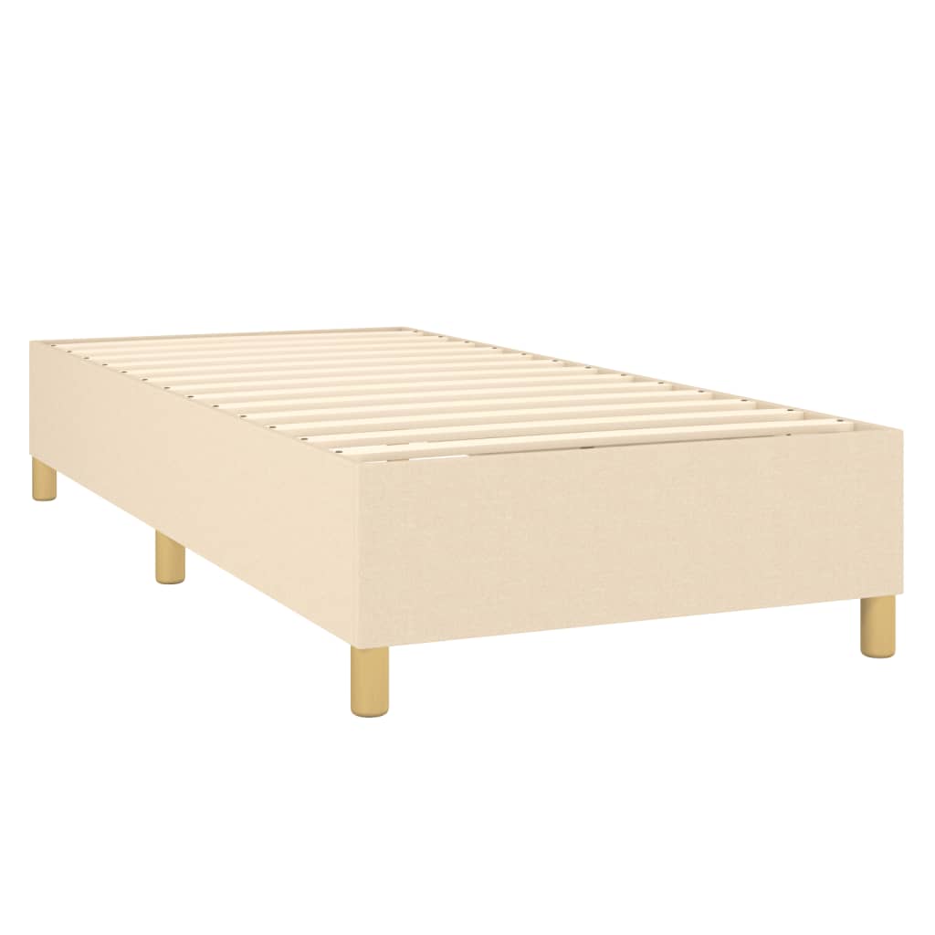 Krevet s oprugama i madracem krem 100 x 200 cm od tkanine