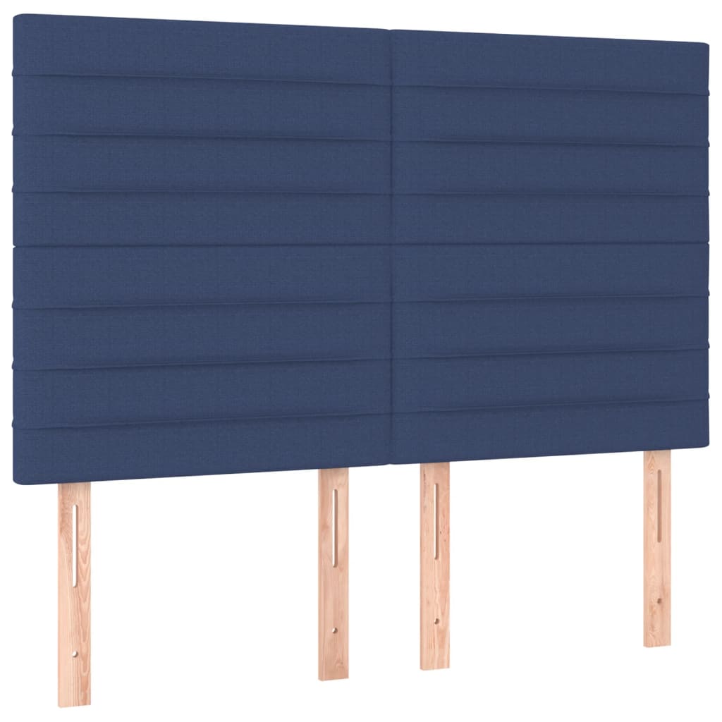 Krevet s oprugama i madracem plavi 140 x 190 cm od tkanine