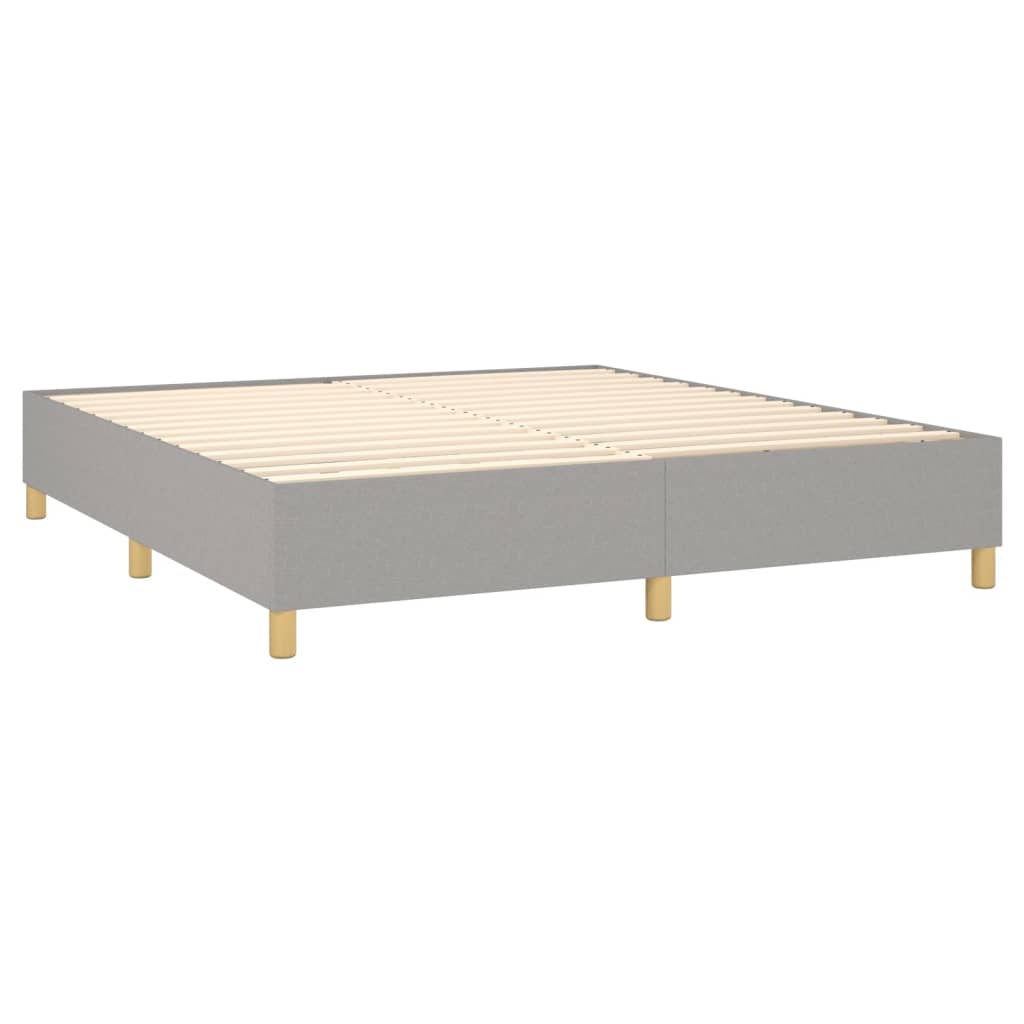 Krevet s oprugama i madracem svjetlosivi 200 x 200cm od tkanine