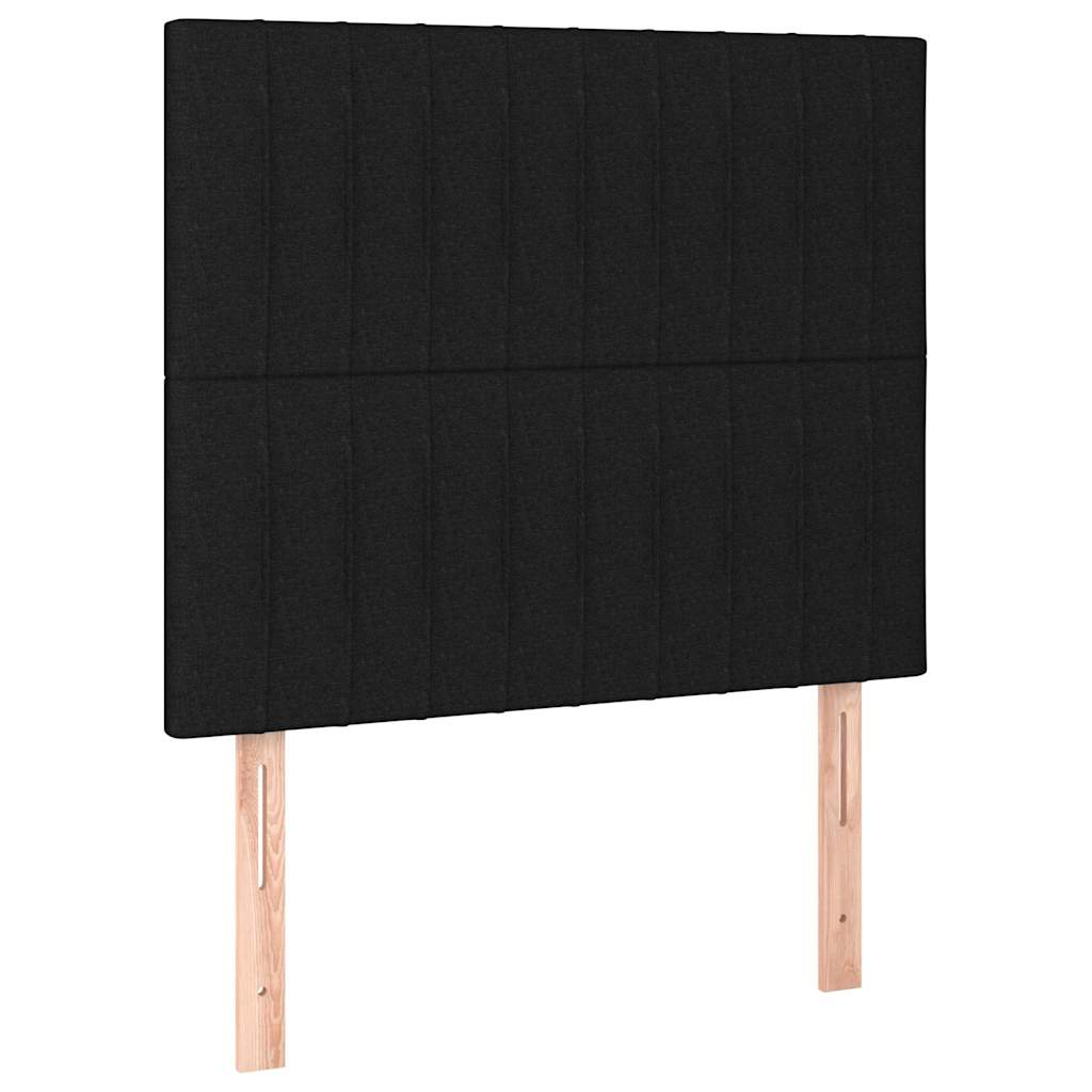 Krevet s oprugama i madracem crni 90x200 cm od tkanine