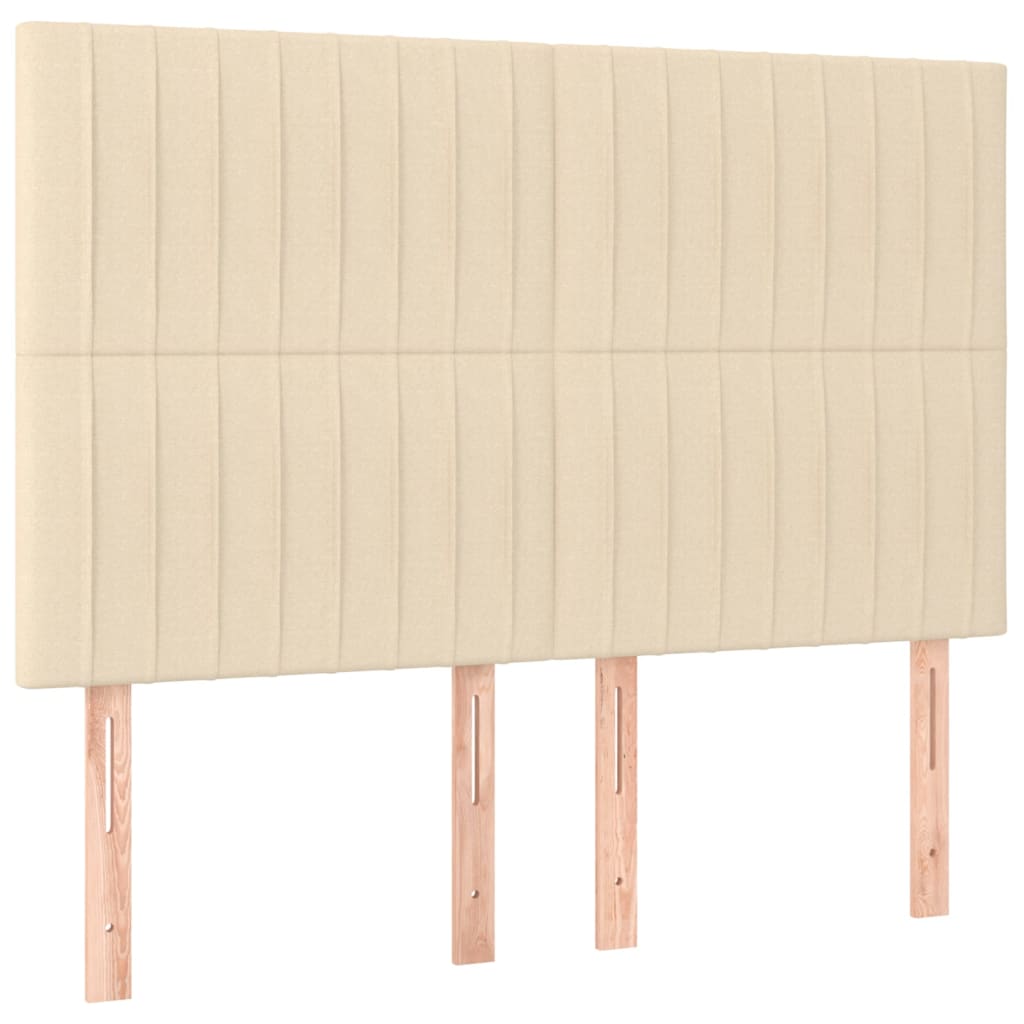 Krevet s oprugama i madracem krem 140x200 cm od tkanine