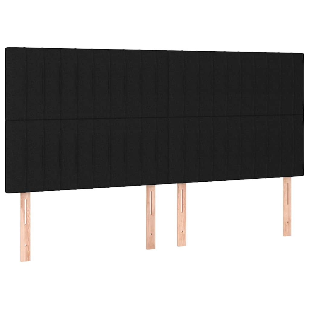Krevet s oprugama i madracem crni 200x200 cm od tkanine