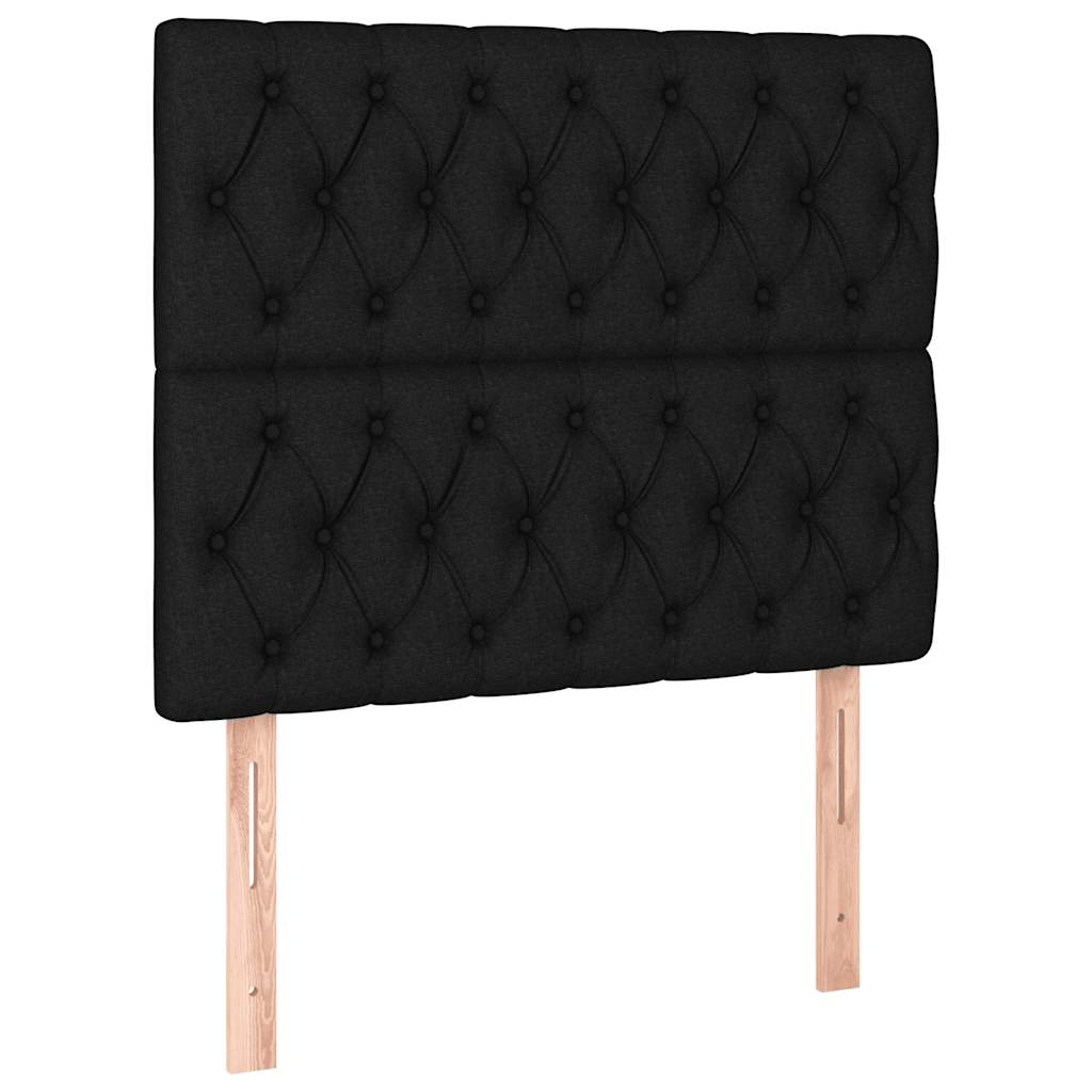 Krevet s oprugama i madracem crni 120 x 200cm od tkanine