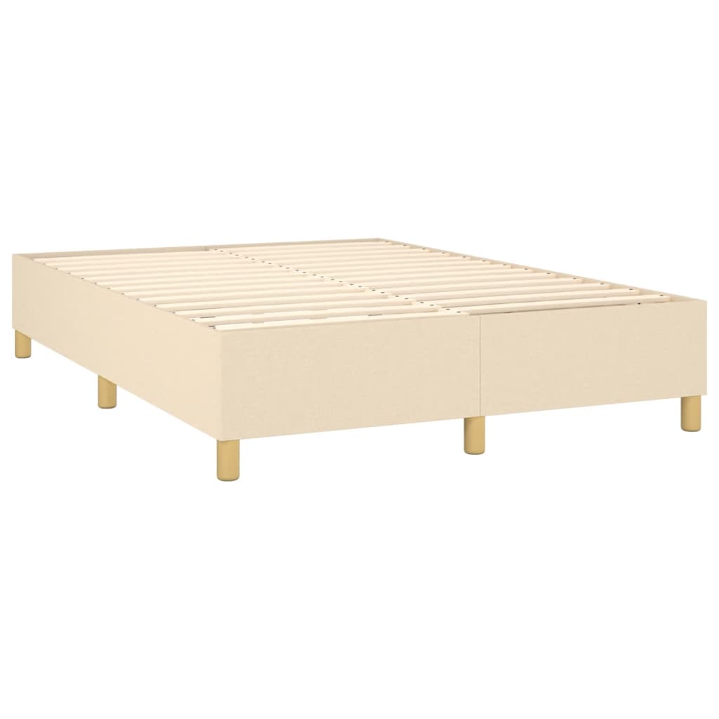 Krevet s oprugama i madracem krem 140 x 190 cm od tkanine