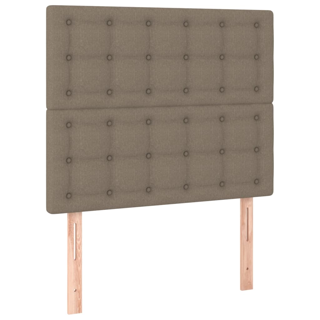 Krevet s oprugama i madracem smeđesivi 90x190 cm od tkanine