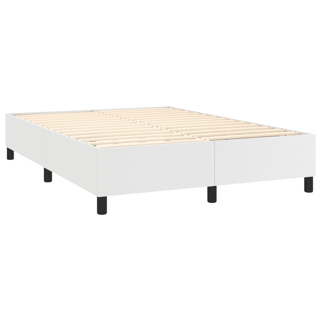 Krevet s oprugama i madracem bijeli 140x200 cm od umjetne kože