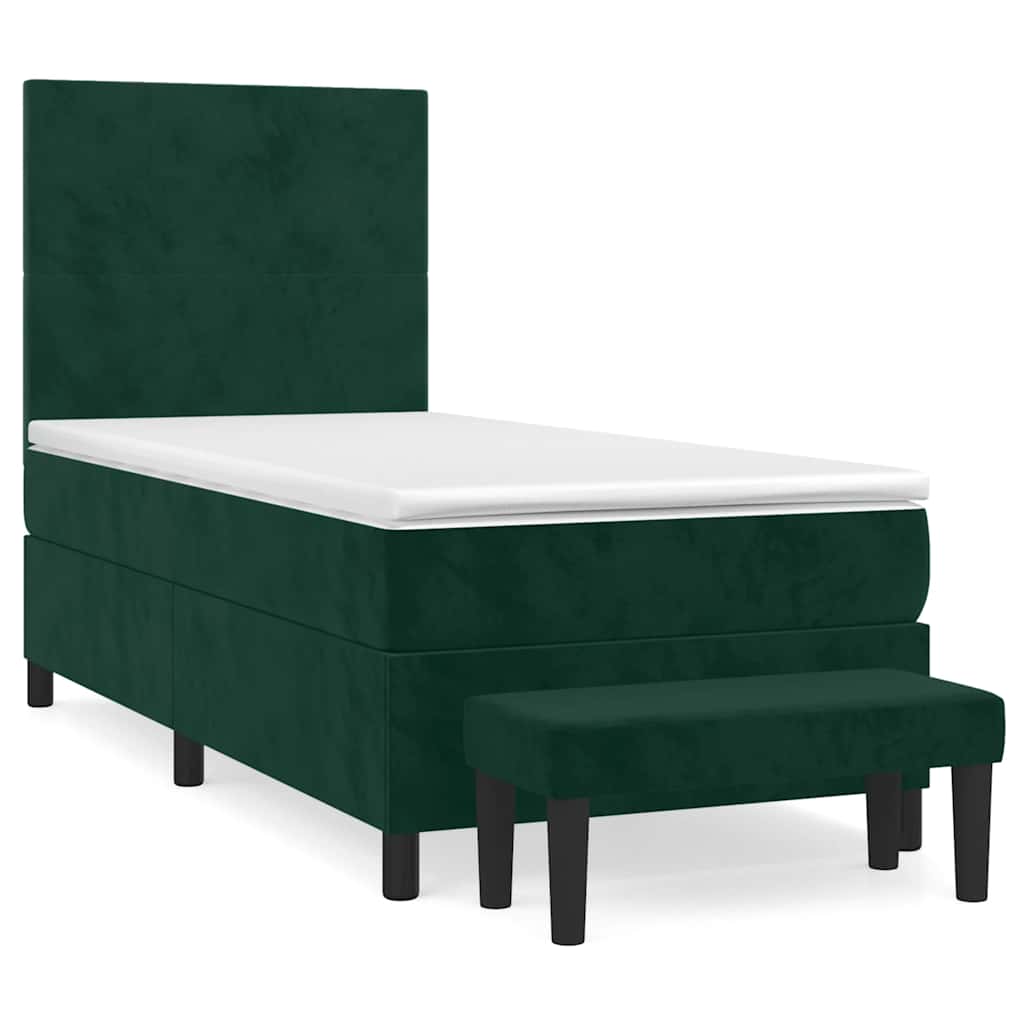 Box spring krevet s madracem tamnozeleni 100x200 cm baršunasti