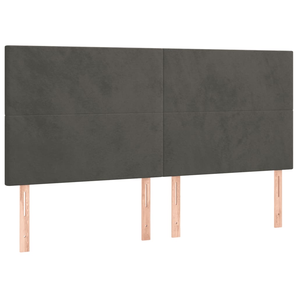 Krevet s oprugama i madracem tamnosivi 160x200 cm baršunasti
