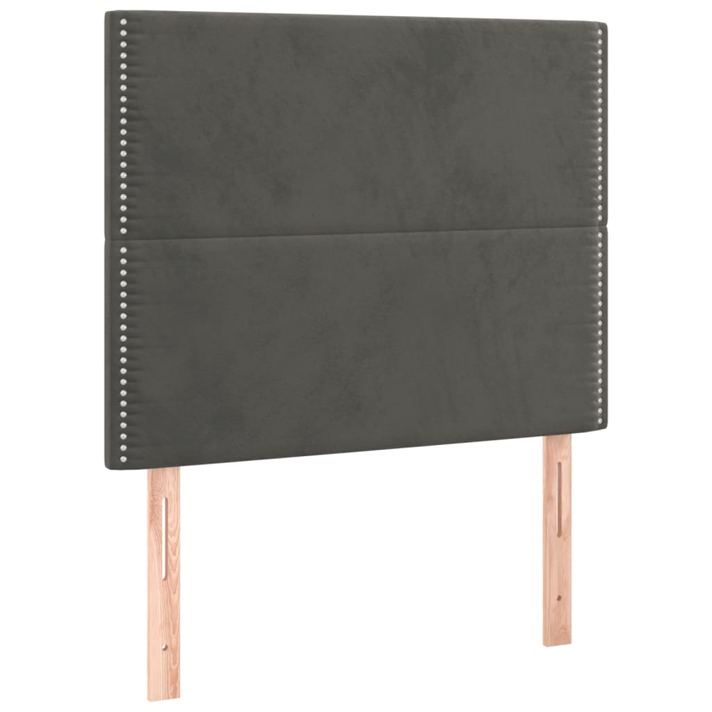 Box spring krevet s madracem tamnosivi 80 x 200 cm baršunasti